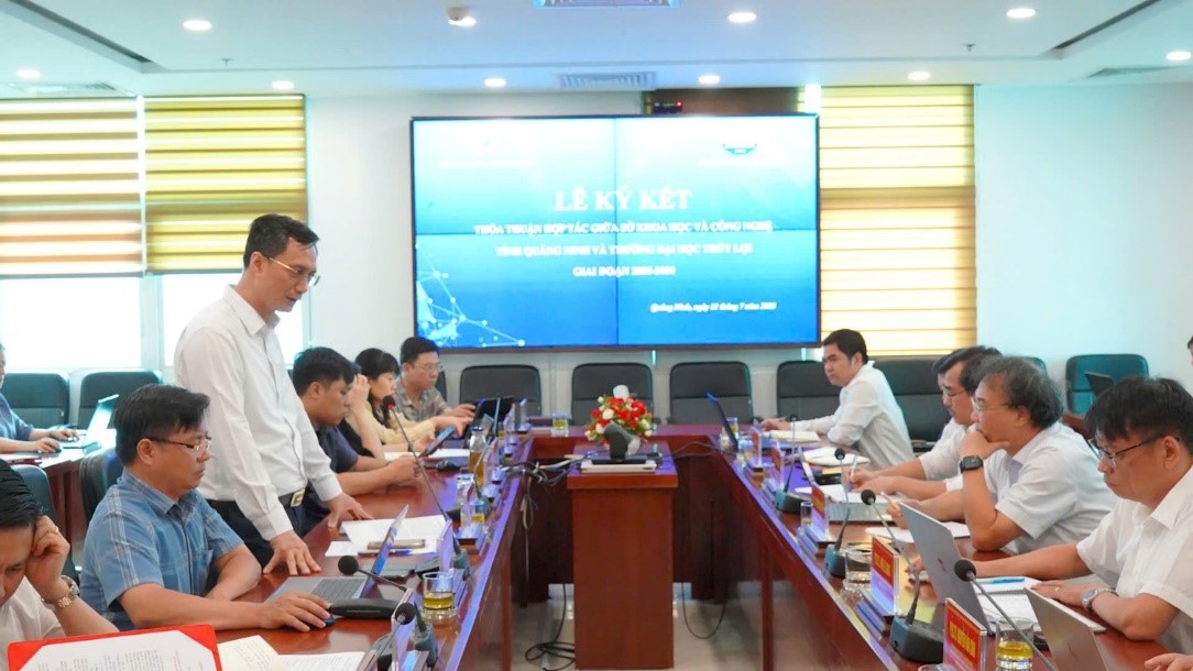 Trường Đại học Thủy lợi và Sở Khoa học và Công nghệ tỉnh Quảng Ninh hợp tác nghiên cứu, đổi mới sáng tạo giai đoạn 2025–2030